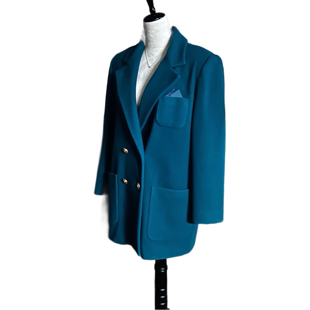 J.G. Hook ~ Women’s Large ~ USA ~ Wool ~ Vintage (1970’s) ~ Teal Green Blazer